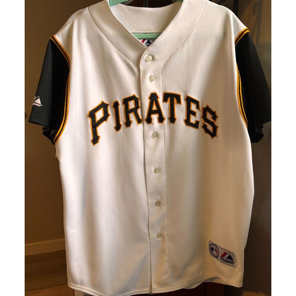Vtg Jack Wilson Pittsburgh Pirates Majestic Home Short Sleeve Jersey Sz XL